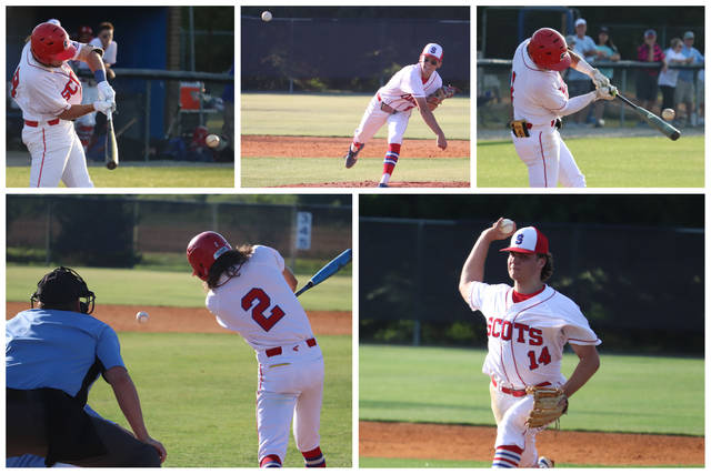 127183844_web1_ScotlandBaseballAllConference
Five Scotland varsity baseball players earned all-conference honors: freshman Bryant Kimbrell (top-left), senior Jackson Sellers (top-middle), junior Parker Byrd, senior Eric Romaine (bottom-left) and senior Lane Roberson (bottom-right).
Neel Madhavan | Laurinburg Exchange File Photos