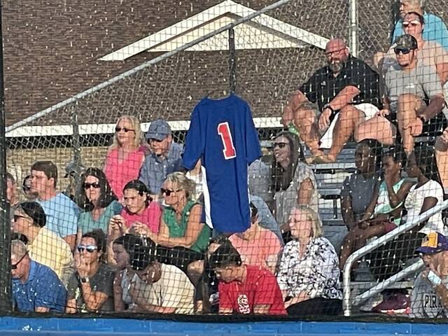 Byrds jersey hangs on the fence at McCoy Field.
                                 Photos| Brandon Hodge/The Laurinburg Exchange