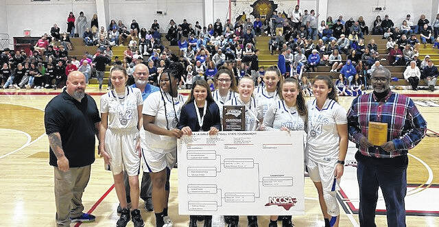 The No. 1 Scotland Christian Academy Lady Saints defeated the No. 2 Sheets Memorial Christian Eagles 53-47 Saturday afternoon to win the North Carolina Christian Athletic Association 1A state championship.
Contributed by Bill McMillan