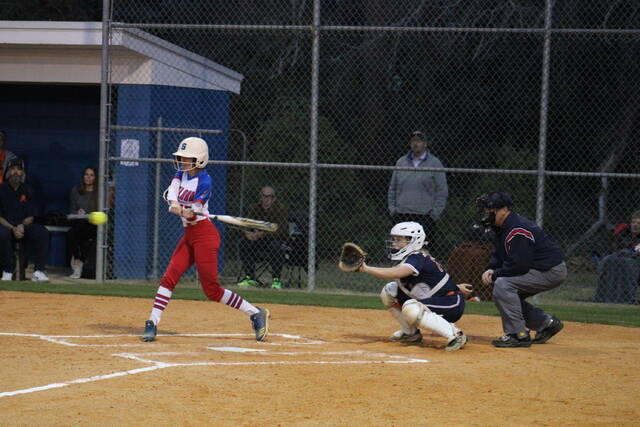 129433072_web1_IMG_0419
The Lady Scots Natalie Smith gets a hit during Thursday nights game against Southern Lee.
Photos| Brandon Hodge/ The Laurinburg Exchange