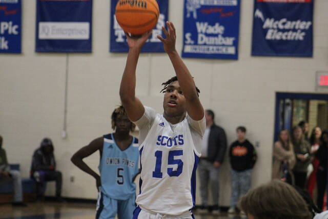 130176611_web1_IMG_8877
Scotlands Jaiquez Caldwell (15) shoots a free throw during a Jan. 27 game against Union Pines last season in Laurinburg.
File photo