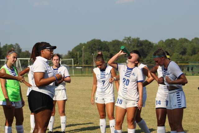 130188248_web1_CAMPBELL
St. Andrews head womens soccer coach Ebony Campbell talks with her team during a break at practice.
St. Andrews Athletics