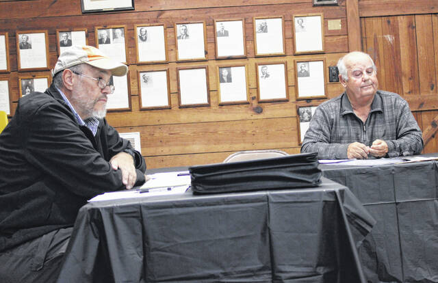 130291707_web1_IMG_1674
During Thursdays Gibson Town Commissioners meeting, Commissioner Ronnie Hudson, right, was removed from his role as mayor pro tempore after unilaterally directing town staff to remove benches from a gravesite.