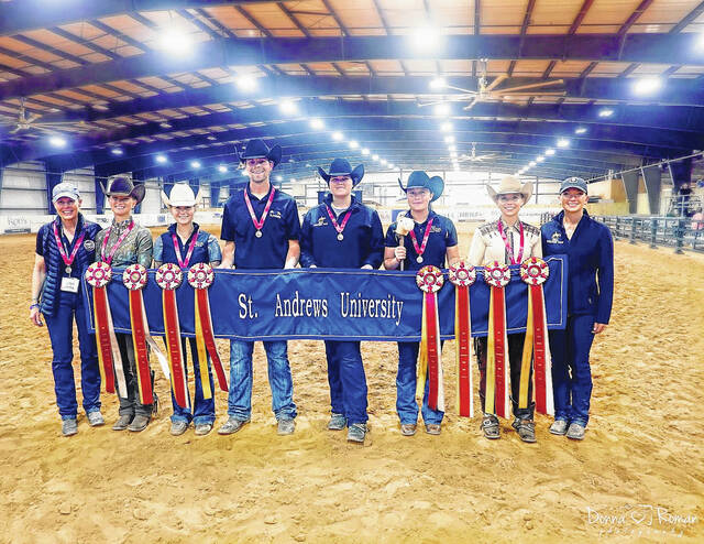 130594296_web1_440090680_18392673442072983_706007234703645657_n
For the second year in a row, the St. Andrews Equestrian Team was named the Reserve National Champion at the IHSA nationals held in Tryon over the weekend.
Courtesy photo | Donna Roman Photography