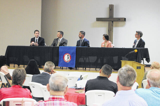 130620754_web1_IMG_2335
During the State of the Community Breakfast held at the Laurinburg Presbyterian Church, panelist Seth Hatchell, Southeast Regional Airport Authority director; Mark Ward, Scotland Countys Economic Director; Laurinburg City Manager Charles Nichols; and Scotland County Manager April Snead, each spoke on a variety of topics that included quality of life, public safety and new industry.
Tomeka Sinclair | The Laurinburg Exchange