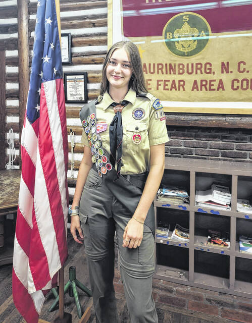 130812167_web1_Eagle
Scouts BSA Troop 1447, sponsored by Trinity Presbyterian Church of Laurinburg, announced recently that MacKenzie Sanford was approved by the Eagle Scout Board of Review for the ranking.
Courtesy photo