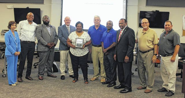 130821298_web1_IMG_2768
In a surprise move, the Scotland County Board of Commissioners on Monday presented Hazel McPhatter, the 4H Expanded Food and Nutrition Education Program (EFNEP) Educator Expansion Program associated, with a plaque recognizing her 25 years of service to the youth in Scotland County.
Tomeka Sinclair | The Laurinburg Exchange