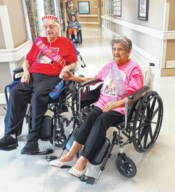 130943677_web1_Birthday
Helen Mae Peffer Deer, left, and Evelyn Moser Holland Truelove, both residents at Scottish Pines Rehabilitation and Nursing Center, recently celebrated their 101st birthdays during a party held at the retirement facility.
Courtesy photos | Scottish Pines