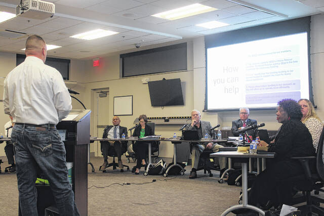 131195261_web1_IMG_3859
In his presentation, Scotland County Rescue Squad Chief David Laviner on Monday made his case for the squads needs as the Scotland County Board of Commissioners prepares to begin budget talks.
Tomeka Sinclair | The Laurinburg Exchange