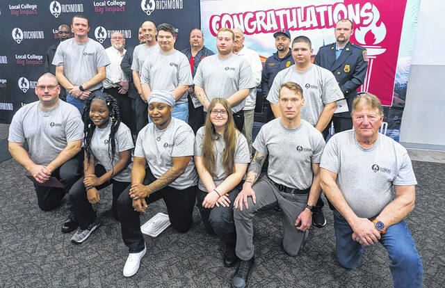 131255815_web1_Fire-Academy_Class_instructors
Pictured are the graduates of Richmond Community Colleges Fire Academy, along with instructors for the program.
Courtesy photo | RichmondCC