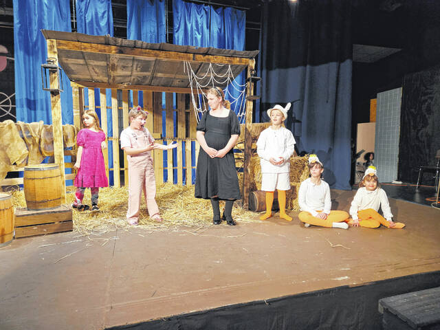 131363772_web1_Charlottes-Web-photo
Some of the cast of Charlottes Web rehearse a scene at the Morris Morgan Theater at St. Andrews University.
Courtesy photo
