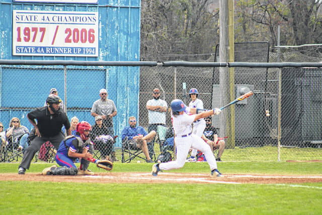 131367543_web1_IMG_4340
Blane Callahan (9) puts the ball in play during Scotlands victory over Sanderson on Saturday afternoon at McCoy Field. Callahan went 1-2 from the plate and scored two runs while also drawing a walk.
Andrew Smolar | The Laurinburg Exchange