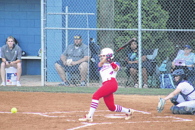 131508688_web1_IMG_5078
Scotland junior Dawson Blue (4) was recently named the SAC Player of the Year for the 2025 season. Here, she makes contact with the ball during the Scots SAC Tournament Championship victory over Union Pines.
File Photo