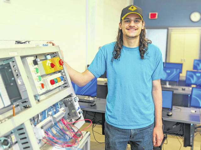 131526556_web1_Mechatronics_Constatine_Amoroso
Mechatronics Engineering Technology student Constantine Amoroso stands in the Automation Lab at Richmond Community College.
Courtesy photo | RichmondCC