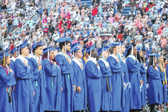 131574906_web1_SHS-Grad-Main--25
Scotland High School celebrated the Class of 2025 with a commencement ceremony on Pate Stadium Friday. This years class included 300 graduates.
Tomeka Sinclair | The Laurinburg Exchange