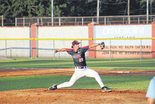 131592450_web1_IMG_5601
Hooligans Kyler Hanson throwing a pitch at Legion Park versus the Oak Island Loggerheads.
Travis Petty Jr | The Laurinburg Exchange