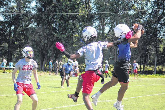 131594060_web1_IMG_5885
Scots defensive back Jakari Monley makes a play on the football during their scrimmage.
Travis Petty Jr | The Laurinburg Exchange