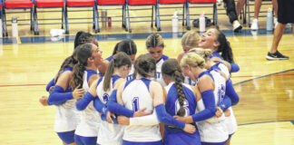 
			
				                                The Lady Fighting Scots volleyball team huddles up in celebration after defeating the Seventy-First Falcons for the second time this season.
                                 Travis Petty Jr | The Laurinburg Exchange

			
		