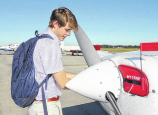 
			
				                                Sam Baker Jr., a senior at Marlboro Academy, recently completed his FAA flight test and oral exam to receive his Private Pilot Certificate.
                                 Courtesy photo

			
		