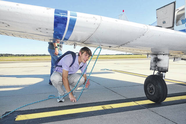<p>Sam Baker Jr., a senior at Marlboro Academy, recently completed his FAA flight test and oral exam to receive his Private Pilot Certificate.</p>
<p>Courtesy photo</p>