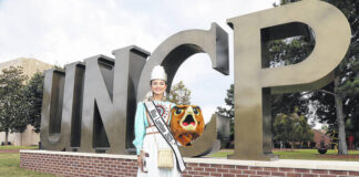 
			
				                                Before she was Miss Lumbee, Taylor Davis journey took off at The University of North Carolina, where she was the face behind the BraveHawk mascot mask.
                                 Courtesy photo

			
		
