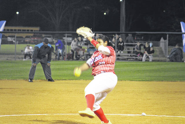 132178656_web1_IMG_5626
Freshman pitcher Zakiyah Hailey (20) delivers a pitch against Marlboro County in the top of the second inning on March 3, 2026.
Travis Petty Jr | The Laurinburg Exchange
