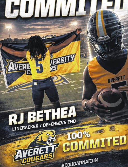 RJ Bethea shares his commitment to Averett University via social media. 
                                 Courtesy Photo