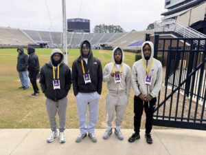 Scotland football players tour ECU campus