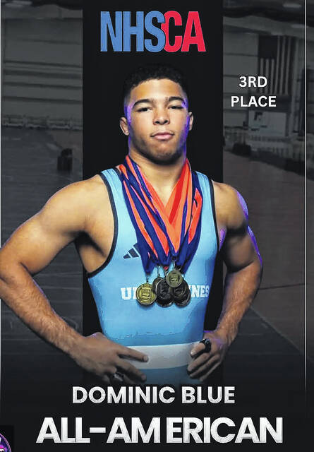 Dominic Blue secured third place at the NHSCA High School Nationals in Virginia and earned All-American honors for the second time in his career.
Courtesy Photo