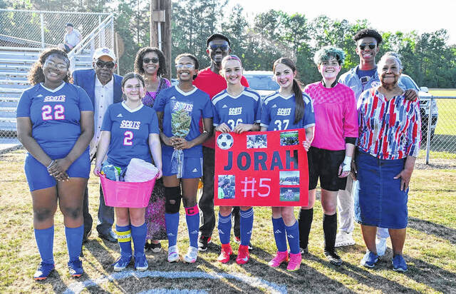 Scotland seniors pose together for senior night picture.
                                 Courtesy Photo