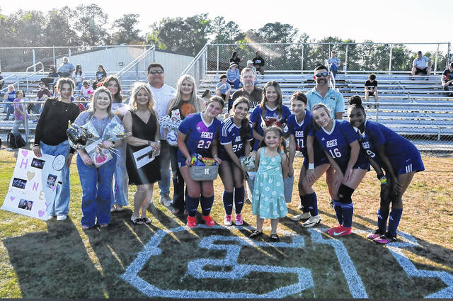 Scotland seniors pose together for senior night picture.
                                 Courtesy Photo