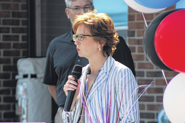 County officials and staff gather Friday for a ribbon cutting marking the launch of the consolidated Health and Human Services agency in Scotland County.
                                 Tomeka Sinclair | The Laurinburg Exchange
