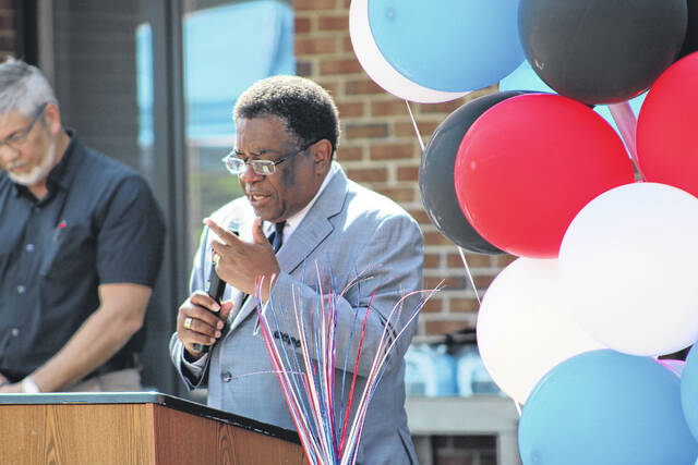 County officials and staff gather Friday for a ribbon cutting marking the launch of the consolidated Health and Human Services agency in Scotland County.
                                 Tomeka Sinclair | The Laurinburg Exchange