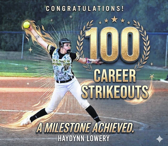 Scotland sophomore Haydynn Lowery surpasses the 100 career strikeout mark.
                                 Courtesy Photo
