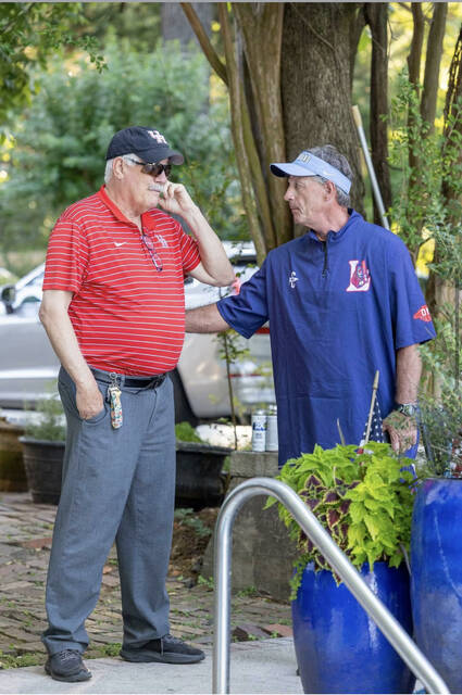 Hooligans newly acquired head coach Joe Critcher, right, at the Welcome to Town cookout on May 20, 2026.
Courtesy Photos