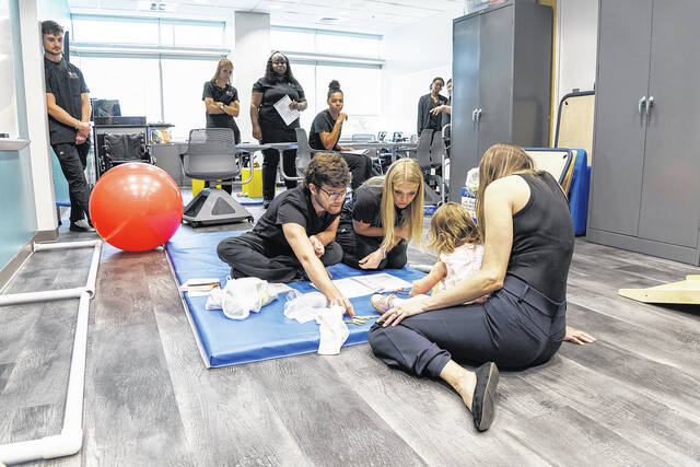 UNCP occupational therapy students put learning into practice during a pediatric therapy simulation, building the skills and confidence needed to serve future patients.
                                 Courtesy photo | UNCP