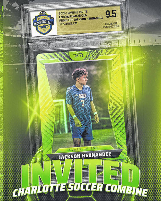 Scotland Highs Jackson Hernandez selected as one of the Top 50 soccer players in Charlotte for the Top Right Soccer combine.
Courtesy Photo